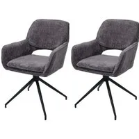 2er-Set Esszimmerstuhl MCW-N74, drehbar und komfortabel - Stühle für das Esszimmer, drehbar mit Auto-Return-Funktion, hochwertiger Stoff Chenille und Öko-Tex zertifiziert für ein gesundes Zuhause.