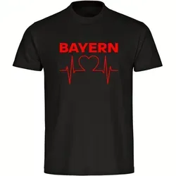 multifanshop T-Shirt Herren Bayern - Herzschlag - Männer schwarz XXL