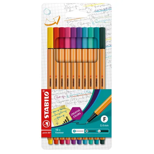  Stabilo Point 88 - 10er Etui Fineliner, Strichstärke 0,4 mm 10 Stk 0,63€/Stück