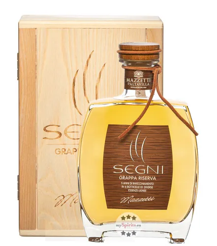 Mazzetti Segni Grappa Riserva 0,7L - Grappa aus Monferrato, mehrjährige Holzfasslagerung für intensiven Geschmack und höchste Qualität. Ideal für Genießer!