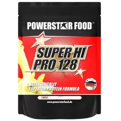 Powerstar Food Super Hi Pro 128 - 1 Kg Beutel Strawberry - Sportnahrung mit intelligenter Protein-Kombination, angereichert mit L-Glutamin und L-Taurin. Ideal für Muskelaufbau und Regeneration, ohne Süßungsmittel oder Aromen.