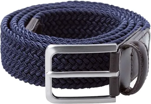 Brax Herren Hi Flex Elastisch Flecht Gürtel 22 Navy, 100 - Herren-Gürtel mit wertigen Lederapplikationen und glänzender Schließe, nachhaltig und authentisch unter Blue Planet Standards.