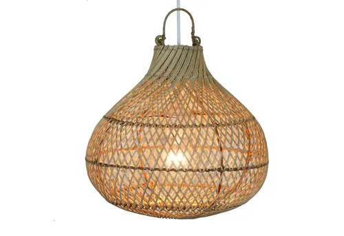 Casa Moro Deckenleuchte Rattan Lampe Natur – Stilvolle Pendelleuchte für Wohnräume - Elegante Hängelampe aus geflochtenem Rattan, ideal für Esszimmer und Wohnzimmer. Mit E27 Fassung, ohne Leuchtmittel. Schafft eine gemütliche Atmosphäre in jedem Raum.