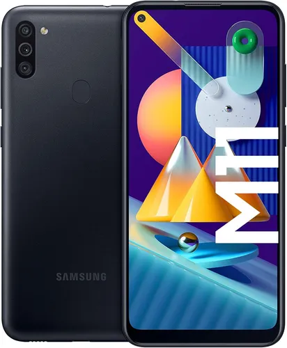 Samsung Galaxy M11 32 GB Dual-Sim Smartphone - Schwarz - Handy ohne Vertrag mit 6,4 Zoll HD+ Display, Triple-Kamera für beeindruckende Fotos und 5.000 mAh Akku für lange Nutzung. Ideal für Entertainment und Flexibilität durch Dual-SIM.