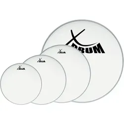 XDrum Coated Fell-Set 10" 12" 14" 20" - Felle Set für Drums in den Größen 10'', 12'', 14'' und 20''. Weiß coated für offenen, warmen Klang mit dezentem Attack und langem Sustain.