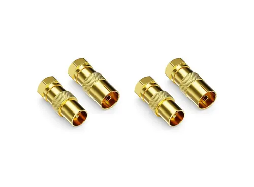 deleyCON deleyCON 4x SAT Kabel Adapter F-Stecker auf 2x Antennenstecker & 2x SAT-Kabel