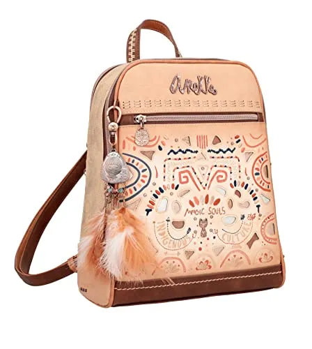 Anekke Damen Mochila Doble Compartimento Rucksack für Spaziergänge, bunt