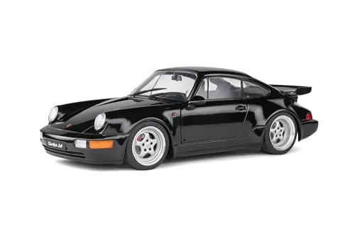 Porsche 911 (964) Turbo 1990 schwarz 1:18 Solido - Detailgetreues Modellauto im Maßstab 1:18, ideal für Sammler und Porsche-Fans, perfekt für die Vitrine oder das Spiel.