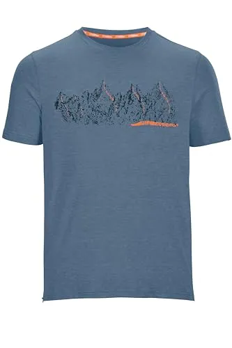 killtec Herren Funktions T-Shirt Lilleo MN TSHRT C, taubenblau, 6XL - Schnelltrocknendes Herren Funktions T-Shirt mit feuchtigkeitstransportierenden Eigenschaften. Ideal für aktive Tage, mit einem stylischen Berg-Print in Melange Optik.