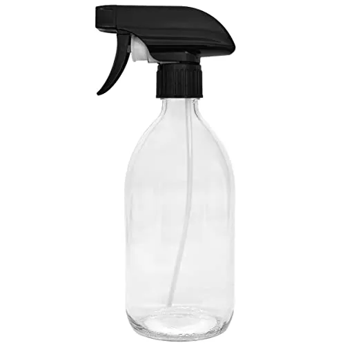 BIOHY Glas Sprühflasche (Einzeln) | Zerstäuber mit verstellbarem Sprühkopf | Nachfüllbare Spray Bottle | Klein & handlich | Perfekt für Reinigungsmittel, Öle & Pflanzen | Haushalt & Garten