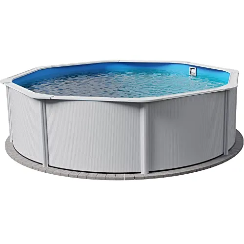 Stahlwandpool rund Classic 550x120cm - Swimmingpool aus feuerverzinktem Stahl mit breitem Handlauf, langlebige UV-beständige Folie für unbeschwerten Badespaß in deinem Garten.