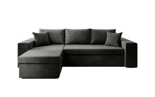 Luxusbetten24 Schlafsofa Designer Sofa Denver, mit Stauraum und Schlaffunktion schwarz