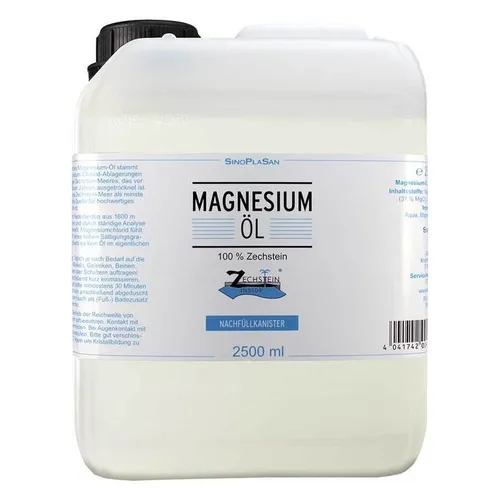 Magnesiumöl 100% Zechstein - 2500 ml - Arzneimittel mit reinem Magnesiumchlorid aus der Zechstein-Quelle, ideal zur Unterstützung von Muskel- und Gelenkfunktionen.