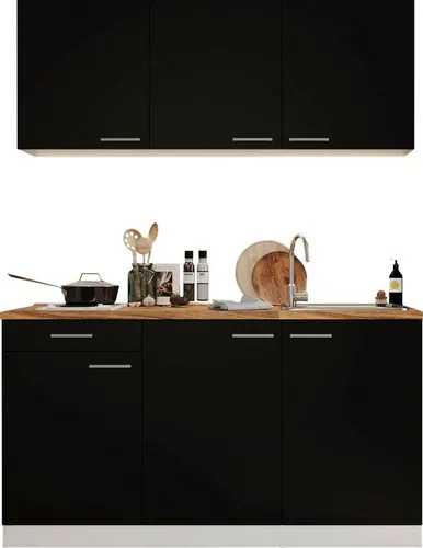 RESPEKTA Pantryküche Luis, Duo Kochfeld mit Mikrowelle, 150 cm - Moderne Pantryküche »Luis« in Weiß mit Duo Kochfeld und optionaler Mikrowelle. Ideal für kleine Räume, bietet sie viel Stauraum und ansprechendes Design für deinen Kochspaß.