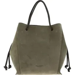 Marc O'Polo Leder Gada Shopper in Dried Mint - Stilvolle Handtasche - Elegante Handtasche aus 100% Rindsleder mit geräumigem Hauptfach und praktischem Einschubfach. Die Tasche überzeugt durch ihre Wildlederoptik und ist ideal für den täglichen Einsatz.