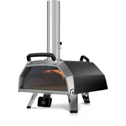 Karu 2 Pro Pizzaofen schwarz/edelstahl - Multi-Brennstoff Pizzaofen für Pizzen bis Ø 40cm, erreicht bis zu 500 °C für perfekte Backergebnisse, ideal für Grillliebhaber.