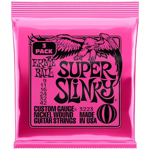 Saiten E-Gitarre Ernie Ball Super Slinky 3223 .009-042 3er Pack Gitarrensaiten E