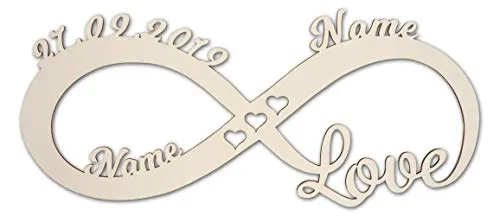 Unendlichkeitszeichen aus Holz zur Hochzeit mit Namen I Geld Hochzeitsgeschenke für Brautpaar Geschenke Wandschild Geldgeschenke Türschild Schild Verlobung