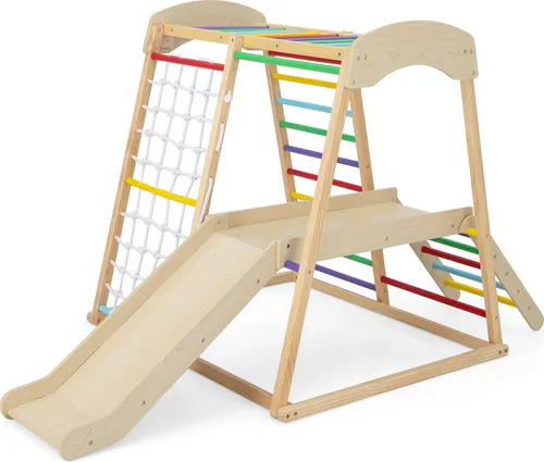 COSTWAY Klettergerüst Indoor - 6-in-1 Spielplatz für Kinder ab 1 Jahr - Entdecken Sie den COSTWAY Indoor-Spielplatz: Ein vielseitiges 6-in-1 Klettergerüst mit Rutsche, Strickleiter und Tunnel. Ideal für motorische Förderung und stundenlangen Spielspaß in sicherer Umgebung.
