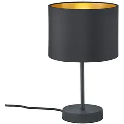 Trio Leuchten Tischleuchte HOSTEL - Elegante Schwarz/Gold Kombination - Tischleuchte 'HOSTEL' in Schwarz/Gold, perfekt für modernes Wohnen. Das minimalistische Design und der goldene Innenschirm schaffen eine stilvolle Atmosphäre.
