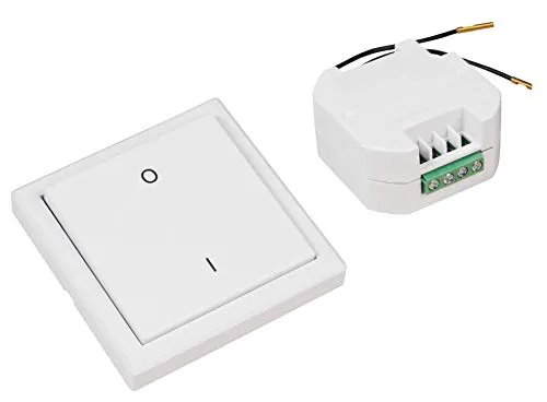 MC POWER Funkschalt-Set mit 1-fach Taster - Funk-Wandsender, flexibel kombinierbar für Lichter und Automatisierungen, ideal für individuelle Anwendungen in Ihrem Zuhause.