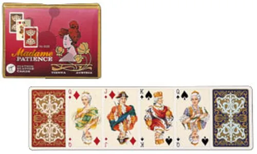 Piatnik 2026 Madame Patience - Kartenspiel - 2 Decks mit je 55 einzigartigen Karten für spannende Spielabende. Robuste Konstruktion und flexible Gestaltung sorgen für langanhaltenden Spielspaß.