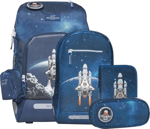 Beckmann Active Air FLX - 6-Tlg. Schulranzen Set - Schulranzen-Set mit innovativem Rückensystem für optimalen Tragekomfort, wasserabweisendem Material und erweiterbarem Volumen. Ideal für die Grundschule!