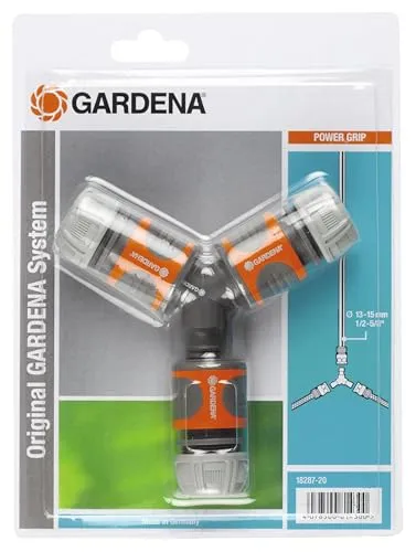 Gardena Abzweig-Satz für 13 mm (1/2 Zoll)- und 15 mm (5/8 Zoll)-Wasserschläuche: Wasserdichter Abzweig-Verbinder für eine einfache Wasserteilung (18287-20)