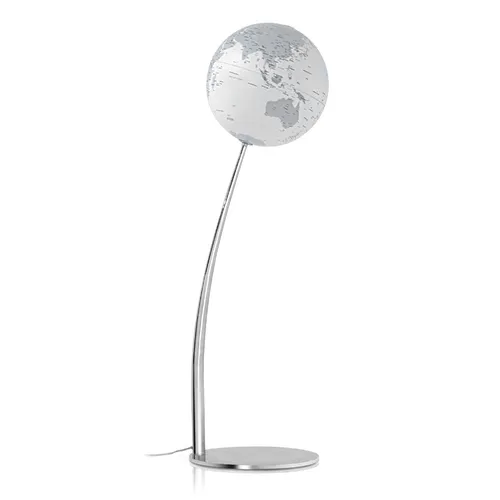 Atmosphere Stand-Leuchtglobus Stem Reflection - 110 cm - Eleganter Standglobus mit beleuchtetem Kartenbild. Ideal zur Dekoration und für informative Einsichten in die Weltgeographie. Hochwertiges Design mit verchromtem Stahlgestell.