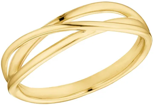 s.Oliver Ring 925 Sterling Silber Damen Ringe - Extravagantes Design in Gold - Eleganter Damenring aus hochwertigem 925 Sterling Silber, ca. 5,5 mm breit. Ideal als Geschenk, kommt in stilvoller Schmuckbox.