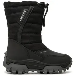 Geox J Himalaya Boy B ABX Snow Boot, Black, 24 EU - Wanderschuhe mit maximaler Wasserundurchlässigkeit und Atmungsaktivität, ideal für Regenwetter. Optimaler Kälteschutz durch thermische Isolierung und warmes Innenfutter.