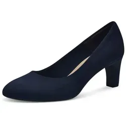 Tamaris Damen Pumps 1-22418-41 - Elegante Blockabsatz-Schuhe in Blau - Pumps mit 6 cm Blockabsatz und samtiger Textil-Oberfläche, ideal für stilvolle Anlässe und maximalen Tragekomfort dank TOUCHit-Fußbett.