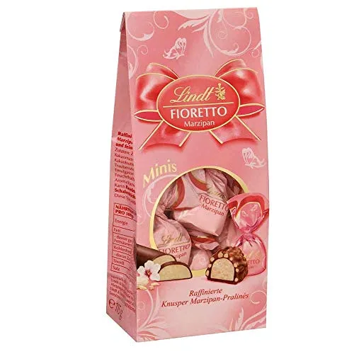 Lindt FIORETTO Minis Marzipan - 115 g Pralinengeschenk - Genießen Sie ca. 10 Pralinés mit Marzipan-Dessert-Füllung und feinen Mandelsplittern, umhüllt von knusprigem Crisp. Ideal zum Teilen oder für besondere Anlässe – ein süßes Geschenk von Lindt!