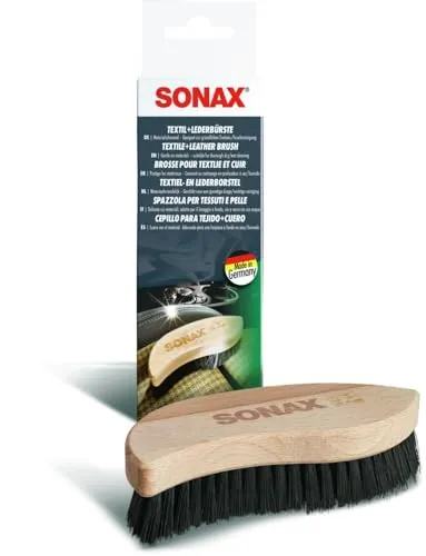 SONAX Textil+LederBürste (1 Stück) Trocken- und Feuchtreinigung von Textilien sowie zur schonenden Reinigung von Glattleder-Oberflächen | Art-Nr. 04167410