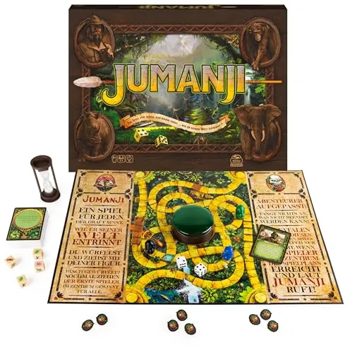 Spin Master Games - Jumanji - das actiongeladene Familienspiel für Abenteuerlustige - Gesellschaftsspiel für 2–4 Spieler ab 8 Jahren, kooperatives Abenteuer mit spannenden Challenges und Teamarbeit im Dschungel für unvergesslichen Spielspaß!