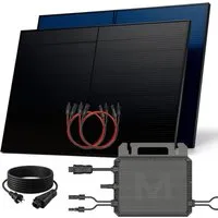 SUNNIVA Balkonkraftwerk 1000W - Bifazial Full Black Komplettset - Balkonkraftwerk: Genehmigungsfreie Solaranlage mit 1000W Leistung, ideal für Haushalte zur Stromkostenersparnis. Bifaziale Module sorgen für hohe Energieausbeute selbst bei schwachem Licht.