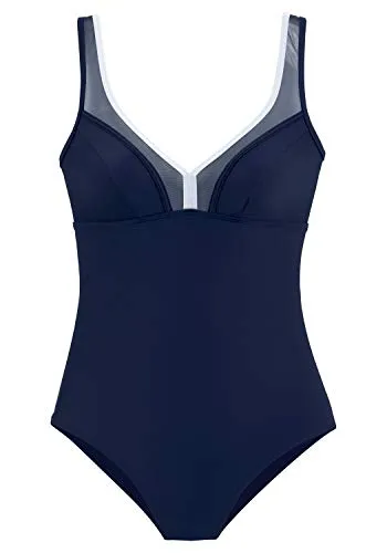 Badeanzug LASCANA Damen, Gr. 38, Cup B, blau - Bademode mit Shaping-Effekt und trendigem Mesh-Einsatz. Der Badeanzug von Lascana bietet optimalen Halt und eine figurschmeichelnde Passform.