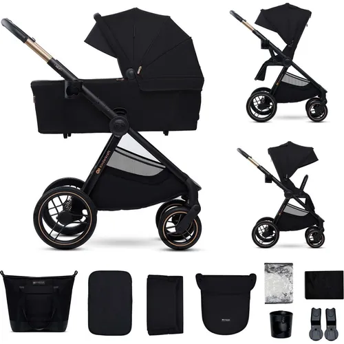 Kinderkraft Kinderwagen 2in1 Nea - Midnight Black - Vielseitiger 2-in-1 Kinderwagen für Neugeborene bis 4 Jahre, mit umkehrbarem Buggy-Sitz und umfangreichem Zubehör für maximalen Komfort und Flexibilität.