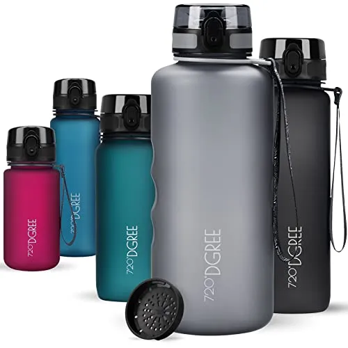 720°DGREE Trinkflasche 2l “uberBottle“ softTouch +Sieb - BPA-Frei - XXL Wasserflasche für Gym, Fitnessstudio, Workout, Fitness, Sport, Outdoor - Große Sportflasche aus Tritan - Leicht, Stoßfest