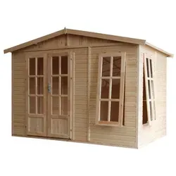 TIMBELA M334FB Garten Holzhaus - Gerätehaus mit 6m², ideal als Home-Office oder Garten-Studio. Hergestellt aus robustem Holz, bietet viel Licht und Platz für Ihre Projekte.