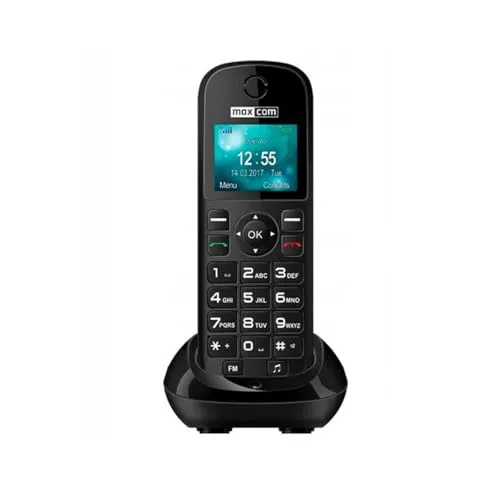 Maxcom Big Button Easy to Use 2G UK Business Office Cordless Mobile Desk Phone - Black