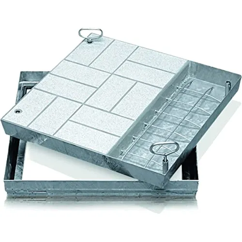 ZARGES Schachtabdeckung Stahl verzinkt 800 x 800 mm - Einzelteile für Schacht- & Steigleitern, begeh- und befahrbar, nach DIN EN 124, mit EPDM-Dichtung für Geruchs- und Tagwasserdichtigkeit, Prüfkraft 125 kN, leicht zu öffnen und ideal für Innen- und Außenbereiche.