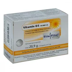 Vitamin D3 10.000 I.e. Kapseln - Arzneimittel zur Unterstützung des Immunsystems, hochdosiert und ideal für Vitamin-D-Mangel. Fördert die Knochengesundheit und das allgemeine Wohlbefinden.