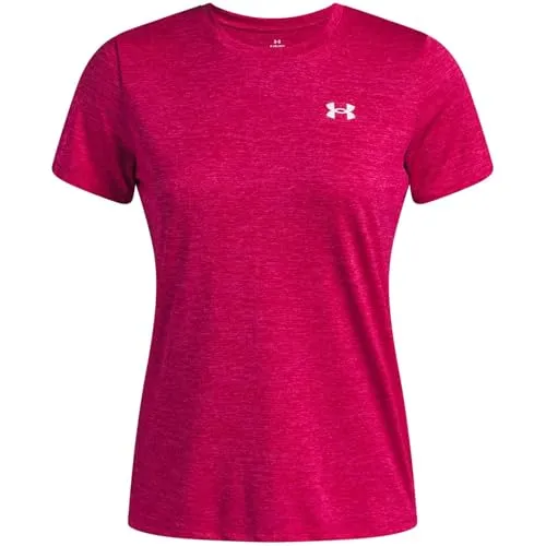 Under Armour Damen UA Tech™ Twist Kurzarm-Top, Shaded Fuchsia/White, XS