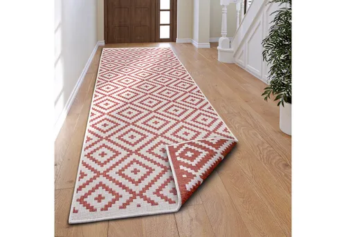 my home Läufer Ronda Wendeteppich - Kurzflor-Läufer im geometrischen Boho Design, ideal für In- und Outdoor, robust und pflegeleicht, Maße: 80x250 cm, perfekt für Eingangsbereiche.