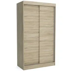 Brent Kleiderschrank Schiebetüren Emily 100cm - Moderner Kleiderschrank in Sonoma Eiche mit großen Spiegeln, die den Raum optisch vergrößern. Ideal für stilvolle Schlafzimmer und praktische Aufbewahrung.