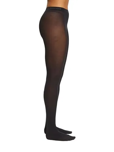 ESPRIT Damen Strumpfhose Cotton W Ti Baumwolle einfarbig 1 Stück, Schwarz Black 3000, 36-38