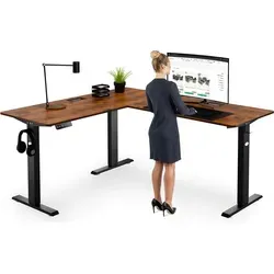 di volio Höhenverstellbarer Schreibtisch Montaro – Elektrisch anpassbar für flexibles Arbeiten - Höhenverstellbarer Schreibtisch (70,5-113 cm) mit Memory-Funktion für individuelle Nutzung. Ideal für ergonomisches Arbeiten im Heimbüro mit viel Platz für Zubehör und Dokumente.