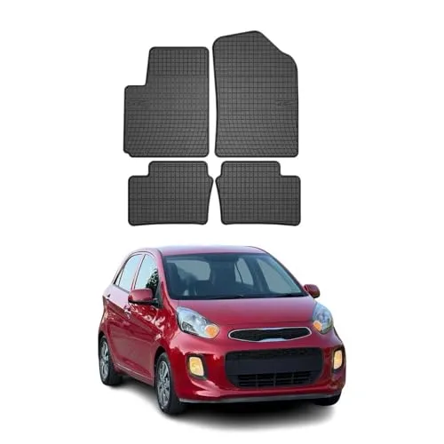 OMAC Auto-Fußmatten für Kia Picanto 2011-2017 - Fahrzeugspezifische Gummimatten in Schwarz, rutschfest und wasserfest. Bieten optimalen Schutz und sind leicht zu reinigen – ideal für den Innenraum Ihres Kia Picanto!