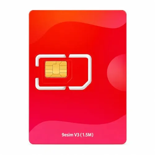 9ESIM V3 eSIM-Karte für entsperrte Android – SIM zu eSIM Adapter, 50 Profile + 1GB Gratis-Daten, Ultimativer Flagship-Chip & STK-Menü, Unlimited Downloads, Global Travel USA/Europa/JP/China, Pre-Cut